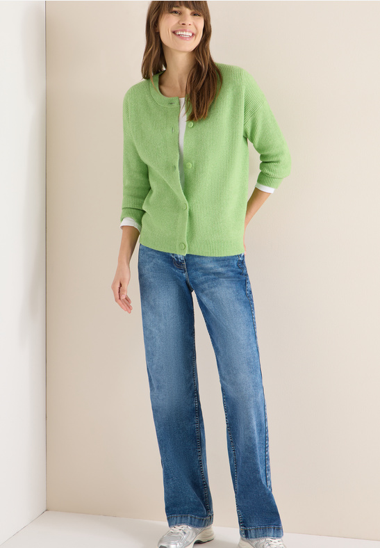 Cecil TOS Short Cardigan bamboo green melange