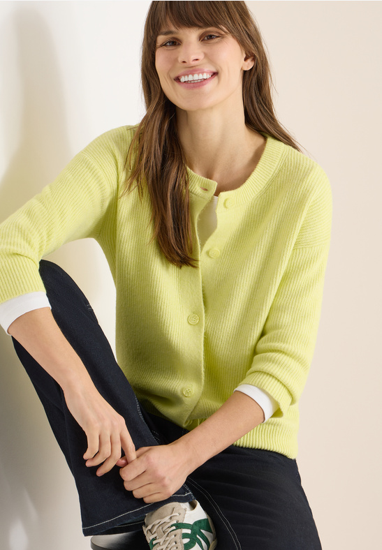 Cecil TOS Short Cardigan iced yellow melange