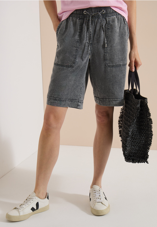 Cecil Style Neele Shorts Tencel Wash mid grey random wash